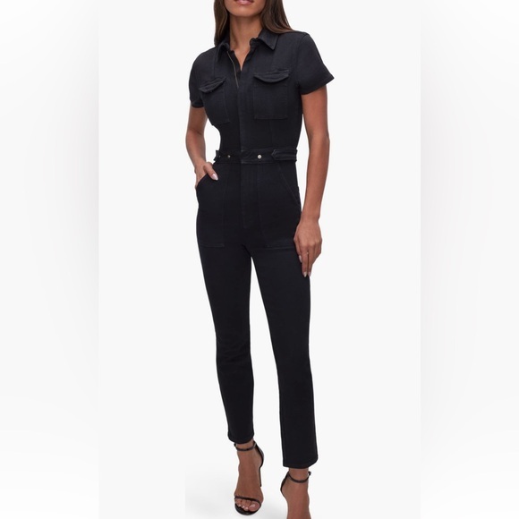 Good American Pants - Good American Fit For Success denim jumpsuit in black